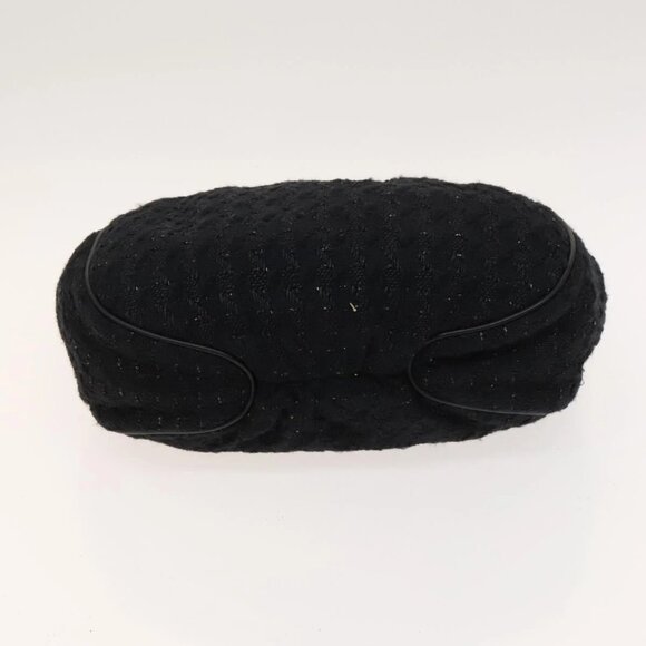 CHANEL Hand Bag Tweed Black Silver CC Auth - Picture 9 of 15